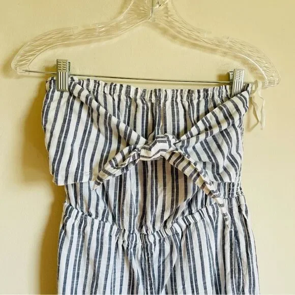 NWT Aerie Striped Smocked Strapless Jumpsuit XS - Picture 4 of 7